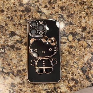 Black Hello Kitty Phone Case with mirror
